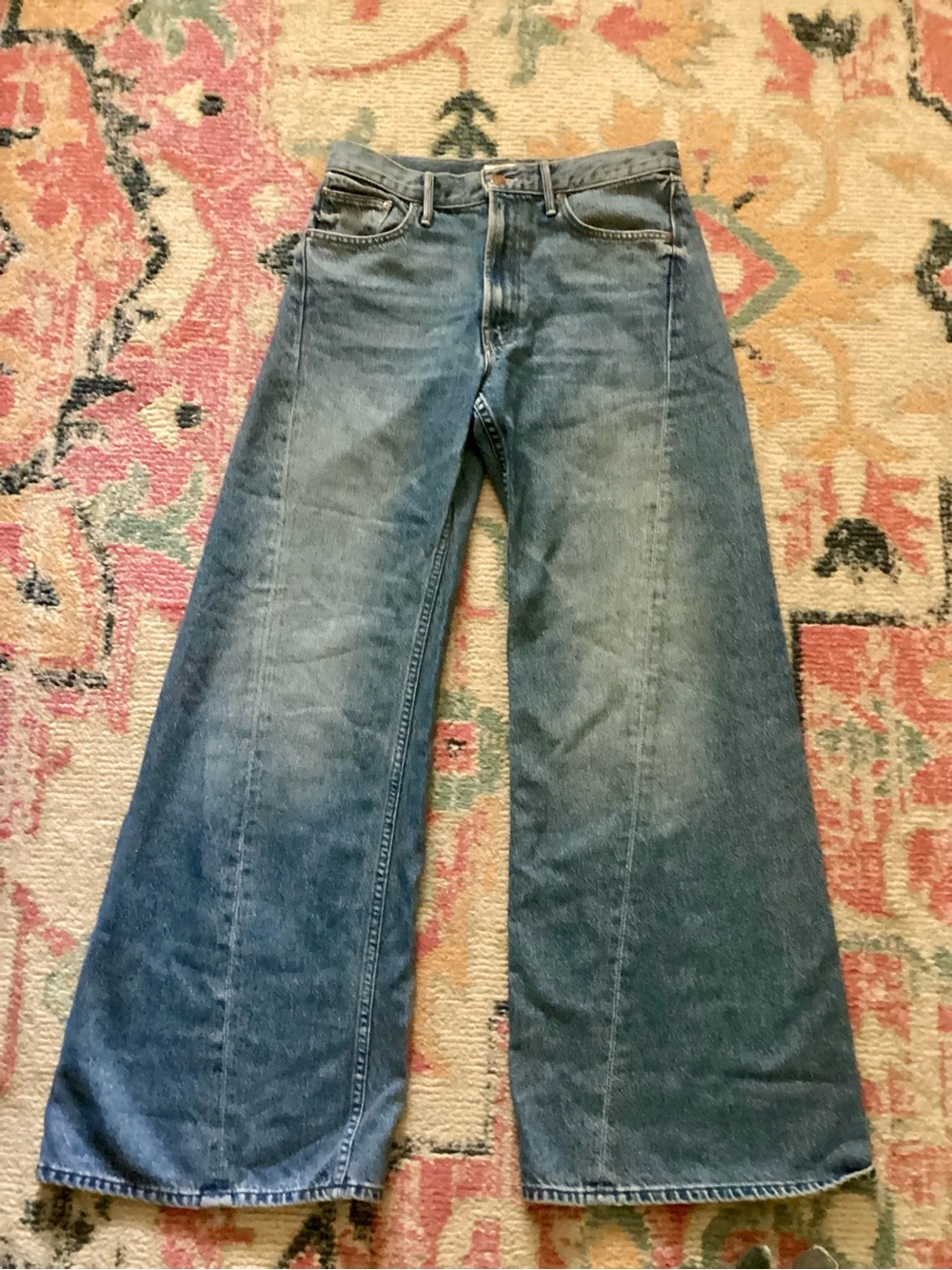 MOTHER Lemon Twist High Waist Wide Leg Jeans size 27
